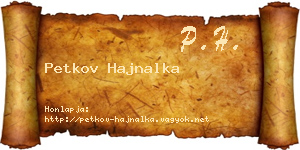 Petkov Hajnalka névjegykártya